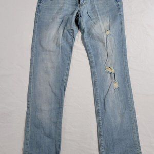 Cabi Distressed Light Wash Straight Leg Blue Jeans - Denim Womens Size (0)
